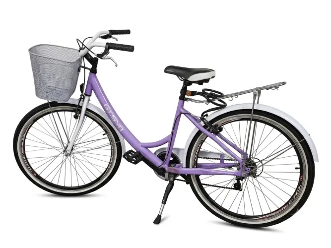 Baixou Bicicleta GTS M1 Lilás Aro 26 com Cestinha e Marcha