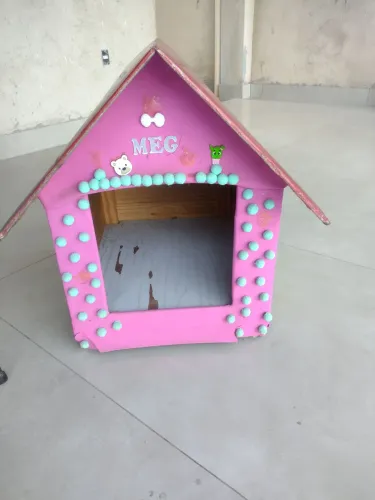 Casinha para cachorros pequenos ou médio, usada telhado em madeira resistente telhado meta