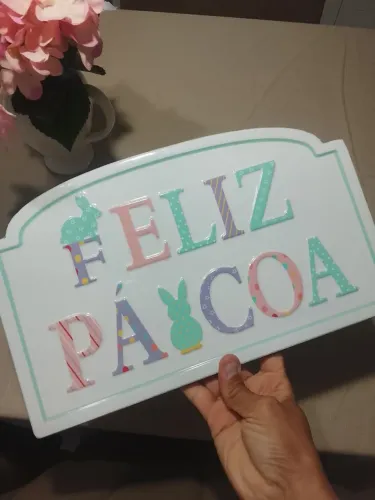Placa Feliz páscoa