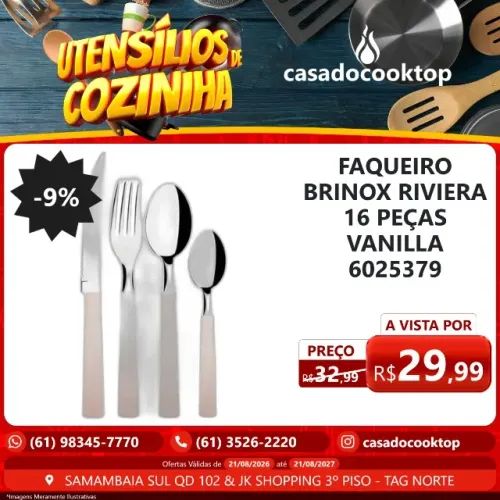 FAQUEIRO BRINOX RIVIERA 16 PECAS VANILLA 6025379