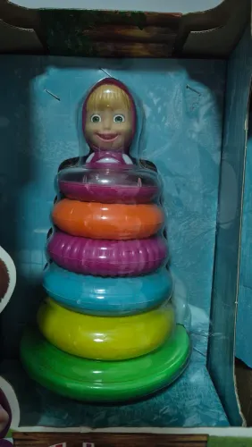BRINQUEDO BEBE PIRAMIDE ARGOLAS MARSHA E O URSO