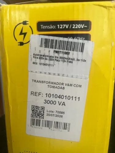Vendo transformador 3000 VA tensão 127v/220v