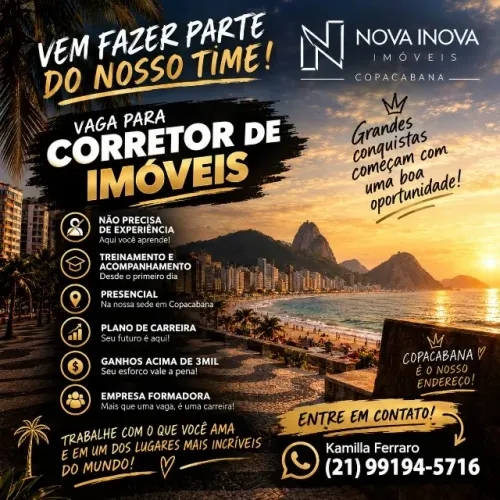 ? VAGA ABERTA | CORRETOR(A) DE IMÓVEIS