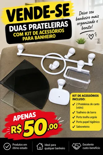 Acessórios para banheiro com Pratileiras de vidro