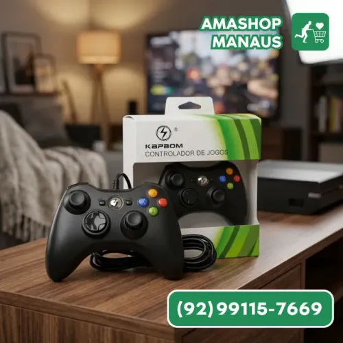 Controle Xbox Com Fio Manete Joystick Cabo Longo