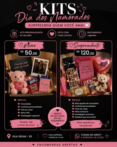 Presente Dia dos Namorados Sob Encomenda