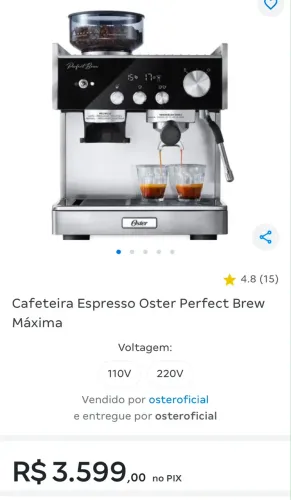 Cafeteria Espresso Oster perfect Brew Máxima