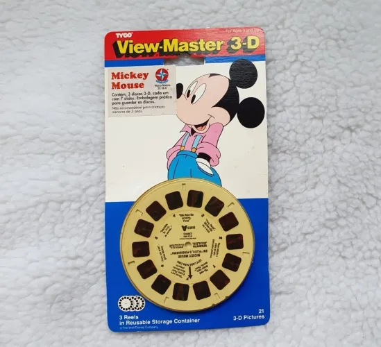 Cartela lacrada com discos para View Master 3D da Estrela dos anos 90 Mickey Mouse