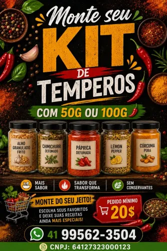 MONTE SEU KIT DE TEMPEROS COM 50G OU 100G ? (LEIA O ANÚNCIO)