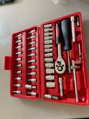 Kit 46 Chave Catraca Jogo De Soquetes Allen Torx Ferramentas Maleta