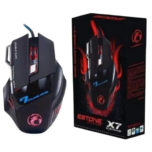 Mouse gamer para jogo computador 3200dpi com LED laser X7 USB Botões