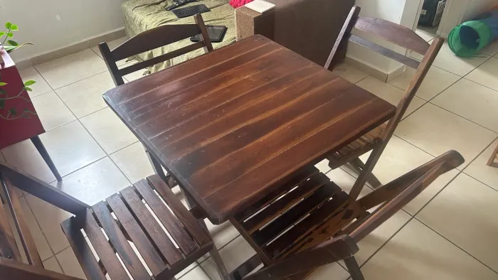 Mesa dobrável madeira