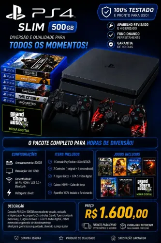 Ps4 slim seminovo 
