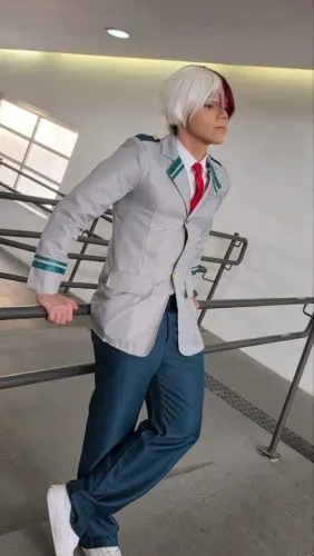 Cosplay Shoto Todoroki de My Hero Academia estudante UA completo masculino