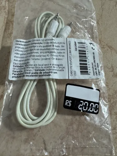 Cabo auxiliar p2 p2 com 1,8m na oferta só 15,00