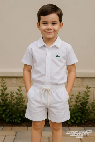 Conjunto infantil de linho masculino