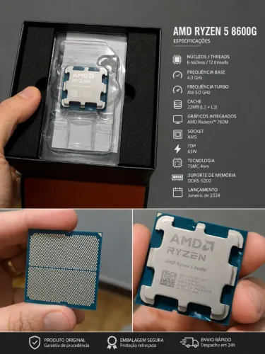 Ryzen 8600g AM5 DDR5 Sem cooler 