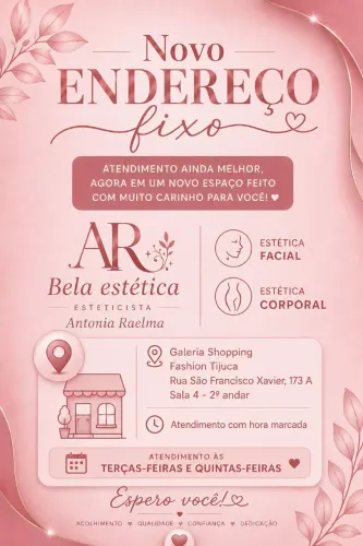 Estética facial e corporal, atendimento a domicílio e em local fixo