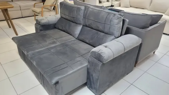 12x R$142,60 Sofá retrátil e reclinável 2.00m. FRETE GRÁTIS