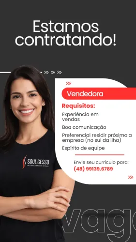 Vaga para Vendedora