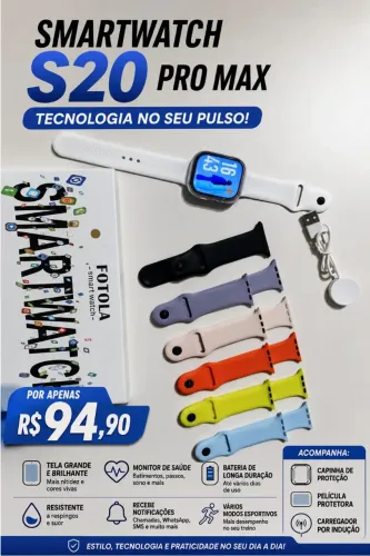 Smartwatch s20 pro + brindes