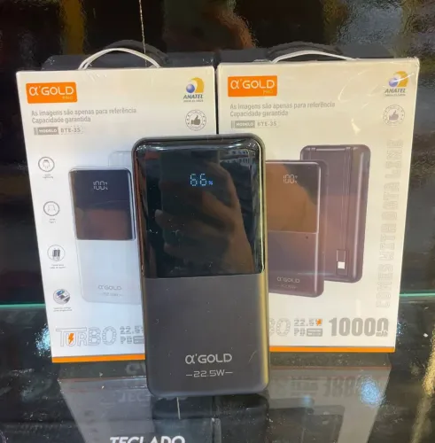 Carregador portátil 1000mah TURBO A Gold BTE-35 <br><br>*R$ 150,00*?