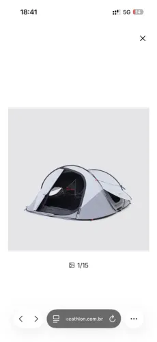 Barraca 2 Seconds 3 Pessoas Fresh & Black Quechua