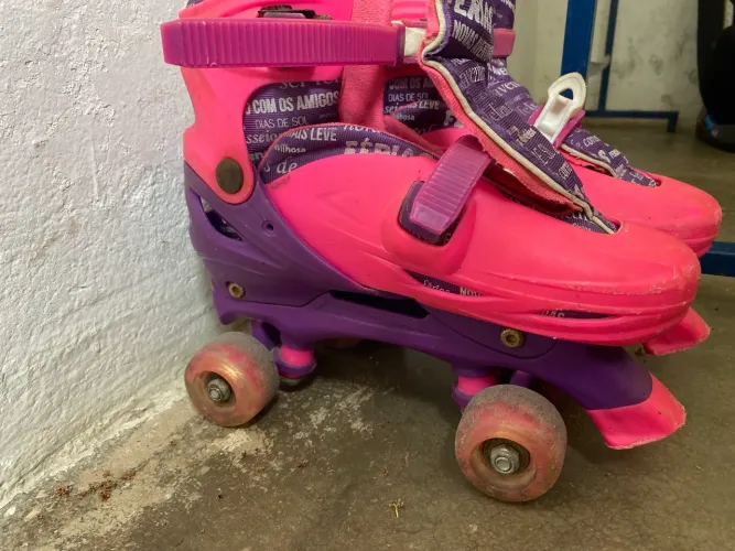 Patins Quad Infantil Rosa e Roxo