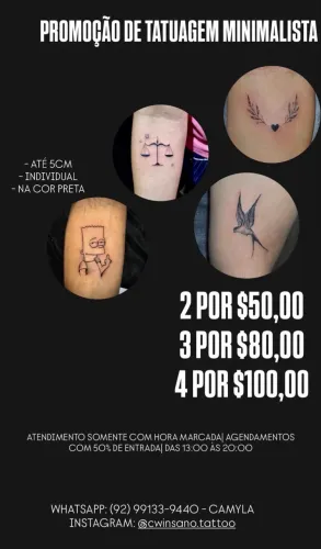 Promoção de tatuagem mini