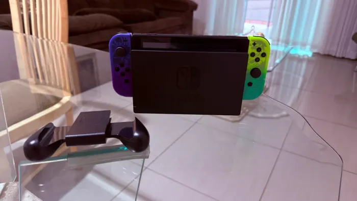 Nitendo switch V1 com manetes edição especial Splatoon 3