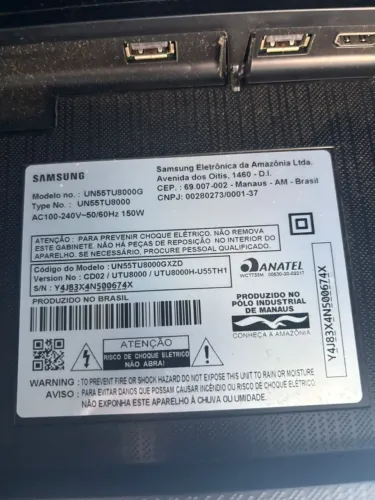 TV Samsung 55" TU8000 Liga Com Som Sem Imagem - Para Conserto