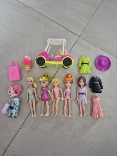 Kit bonecas polly pocket e acessórios 
