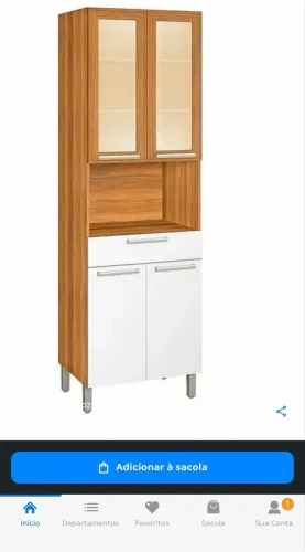 Paneleiro de Cozinha Nesher Burguesa 70cm Freijó/Branco