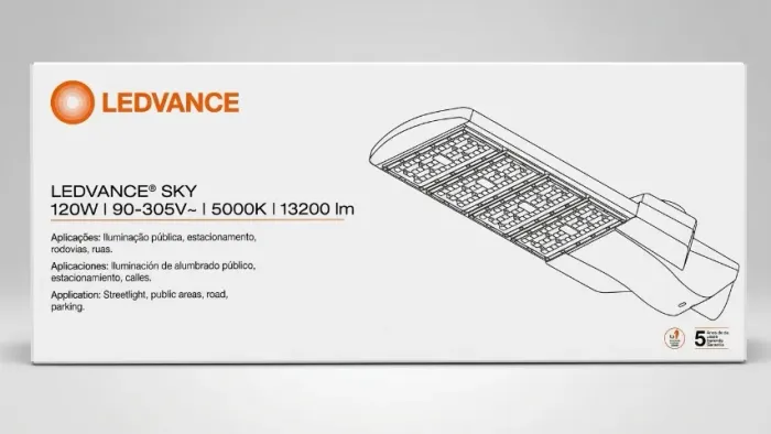 KIT COM 2 Luminárias Pública 5000k Biv Led Sky 120w 13200 LUMENS LEDVANCE