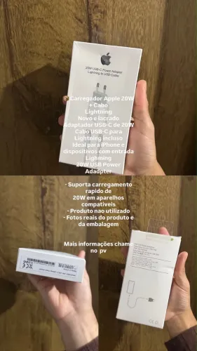 Carregador Apple 20w + Cabo Lightning