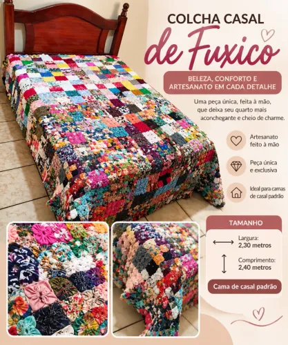 Colcha Casal de Fuxico