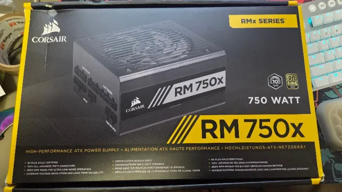 Fonte Corsair RM750x, 750W, 80 Plus Gold, Modular