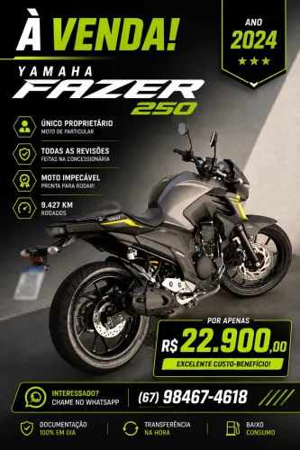 Fazer 250cc ano 2024 ÚNICO DONO!