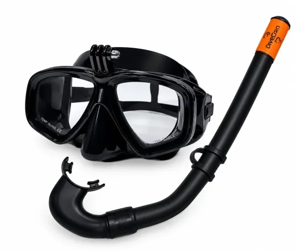 Kit Mergulho Máscara + Snorkel com Suporte para GoPro