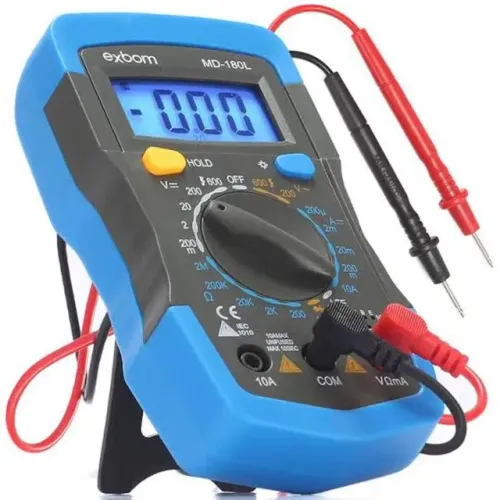Multímetro Digital Profissional LCD 3 ½portátil Dígito Iluminado MD-180L Com Cabo