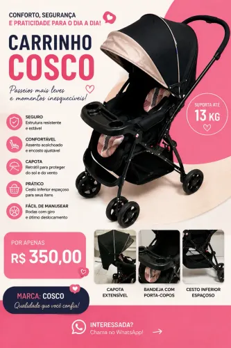 Bebê conforto mais carrinho Cosco 