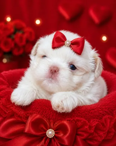 Fêmea e macho Shih-tzus linhagem chocolate/ pais com pedigree / contrato compra venda