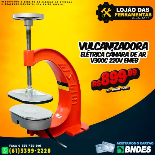 Vulcanizadora Elétrica Câmara de Ar V300C 220v Emeb