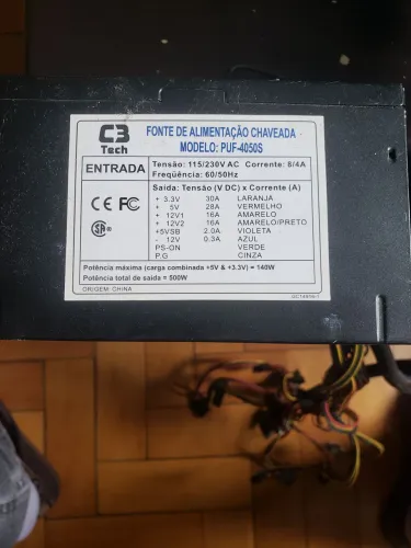 Fonte alimentação chaveada para pc