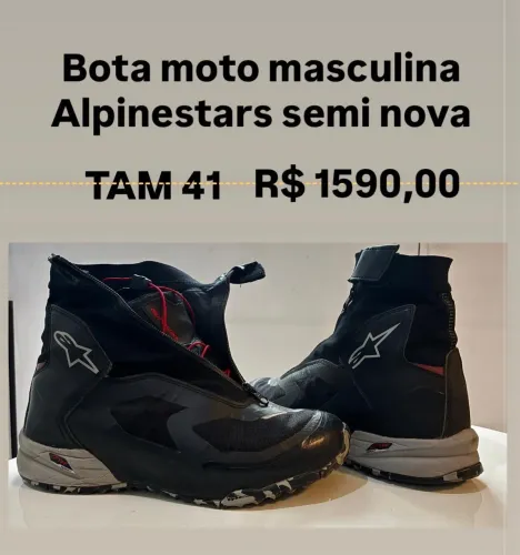 Bota masculina moto alpinestars semi novo