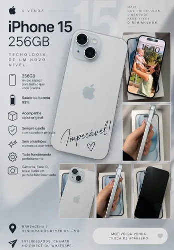 Vende-se IPhone 15 265gb
