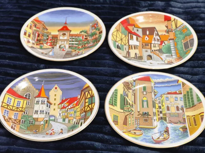 Lindos pratos para colecionador coleção  Europa antiga. Porcelana schimidt ano 86/87