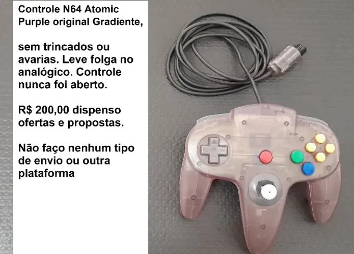 Controle original Nintendo 64 transparente