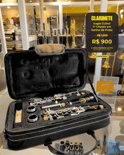 Clarinete 17 Chaves Eagle CL04S - Em banho de Prata