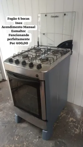Fogão 4 bocas Inox Esmaltec funcionando perfeitamente ? Retirada Mauazinho ?